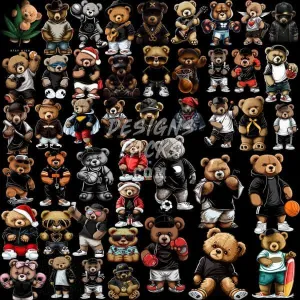 45 Teddy Bear Designs Bundle PNG AI