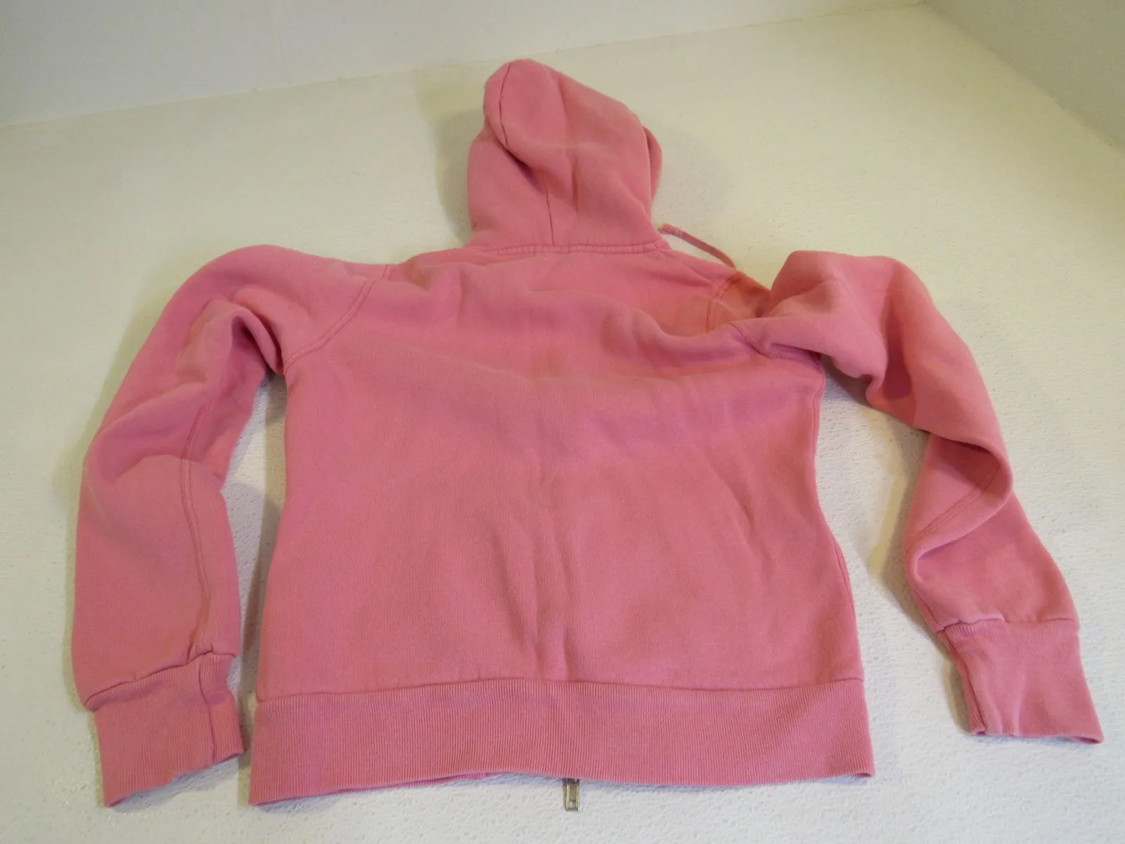 Abercrombie & Fitch Hoodie Sweatshirt Pink Full Zip Large Cotton Female -- Used