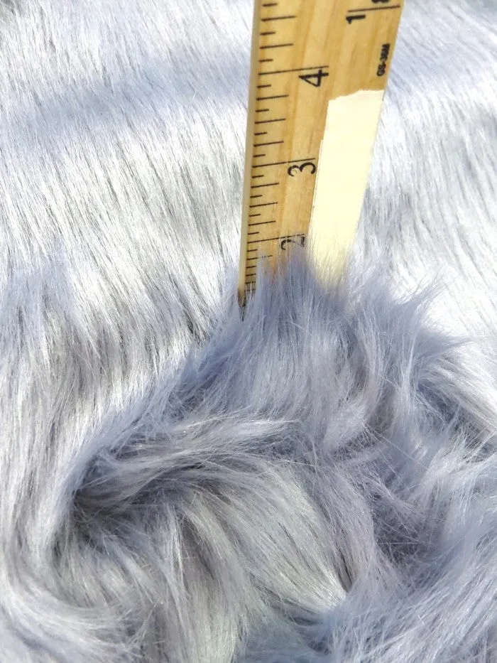 Aqua Solid Shaggy Long Pile Faux Fur Fabric / Sold By The Yard