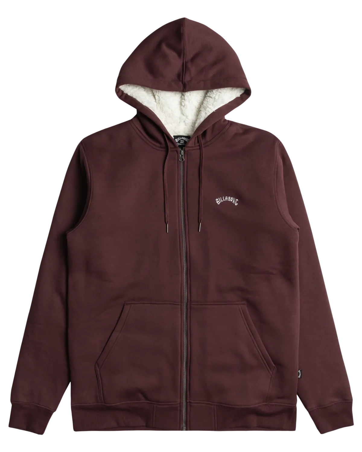 Arch Sherpa Zip Hoodie in Port