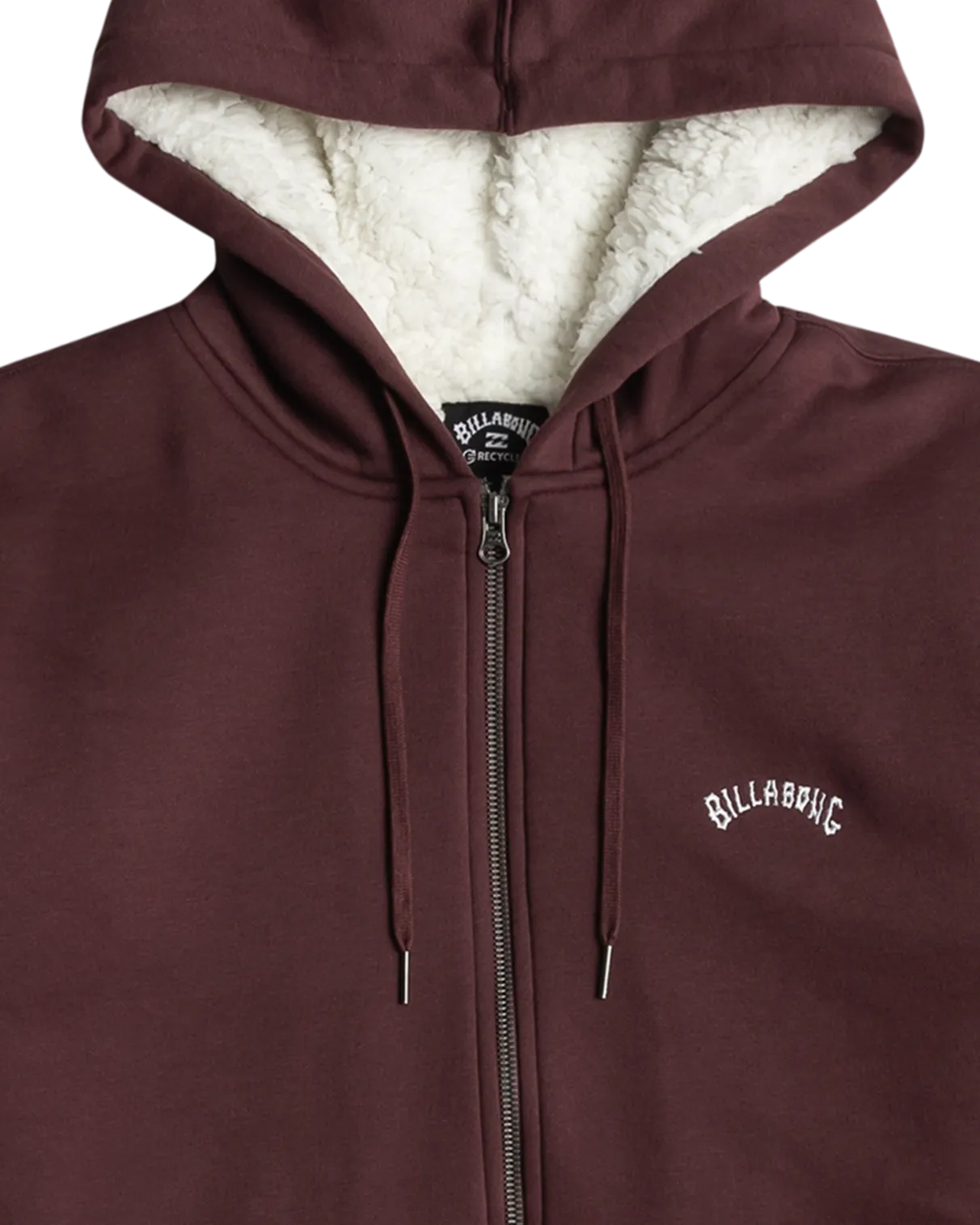 Arch Sherpa Zip Hoodie in Port