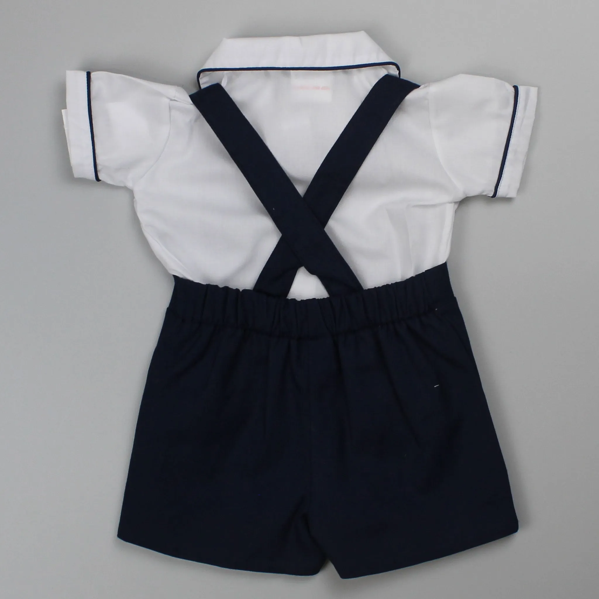 Baby Boys Shirt & Shorts with Braces - Navy