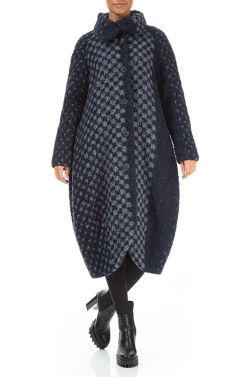 Balloon Blue Alpaca Wool Coat