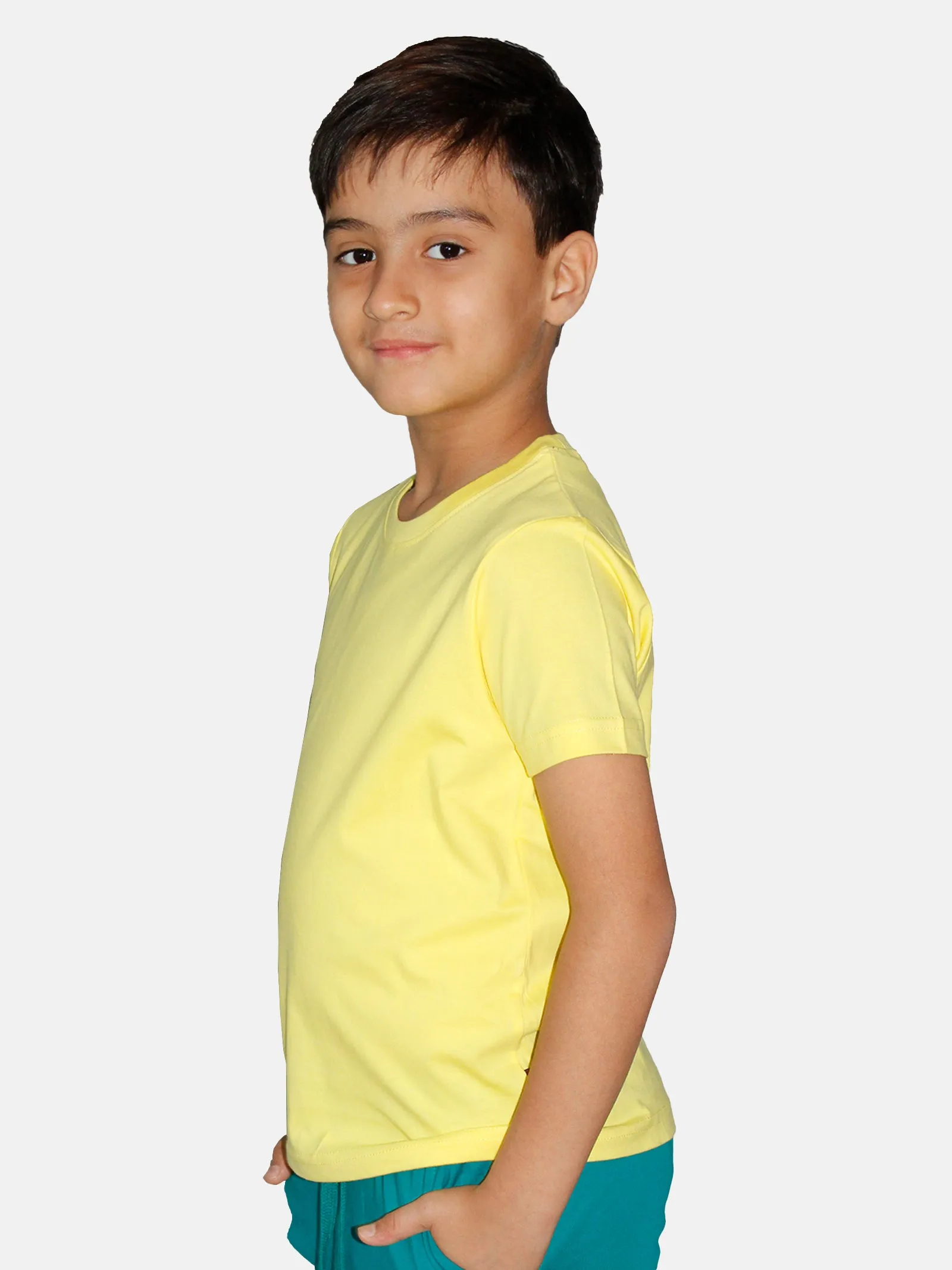 Boys Cotton Half Sleeve Round Neck Tee