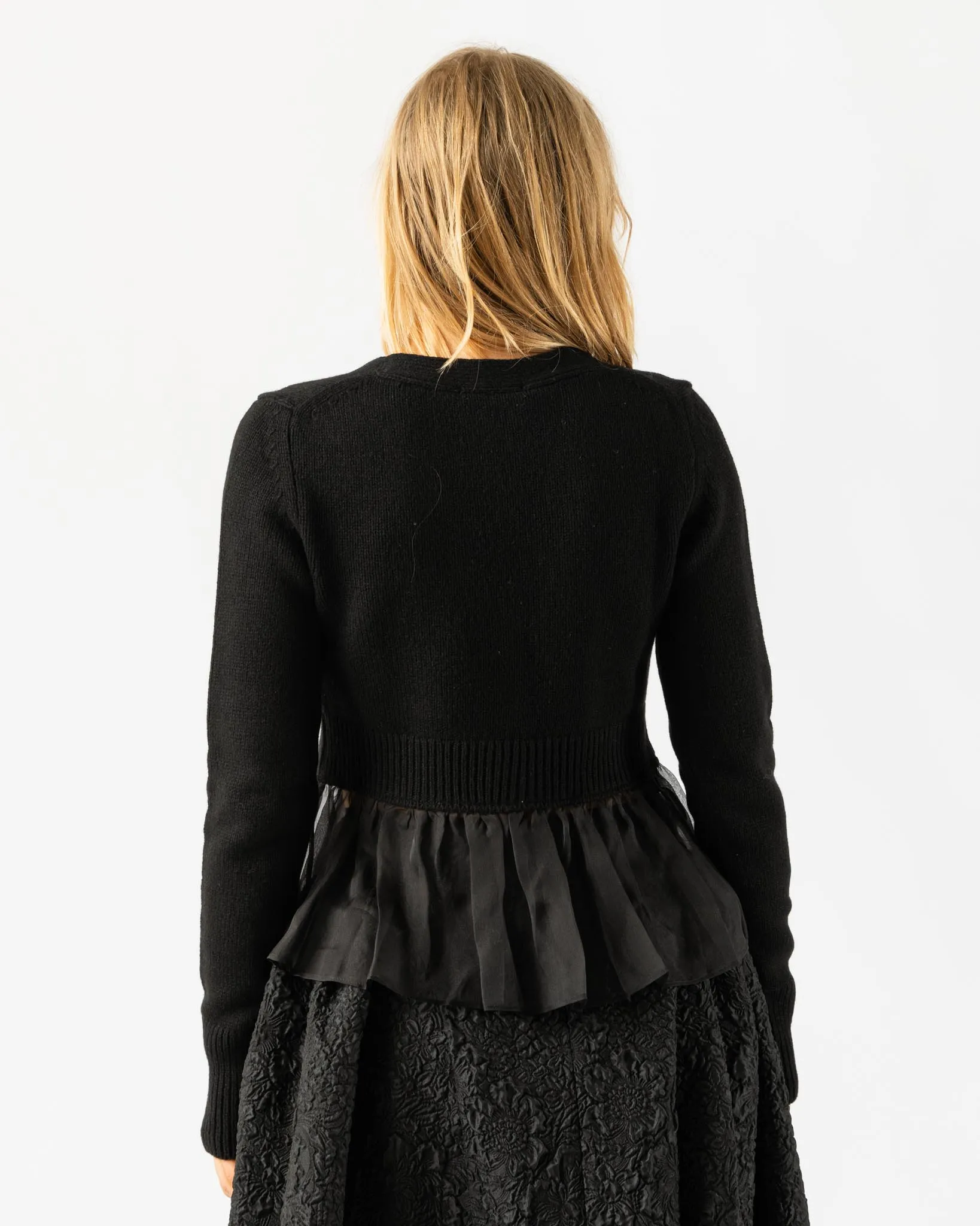 Cecilie Bahnsen Phlox Cardigan Recycled Cashmere Black