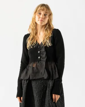 Cecilie Bahnsen Phlox Cardigan Recycled Cashmere Black