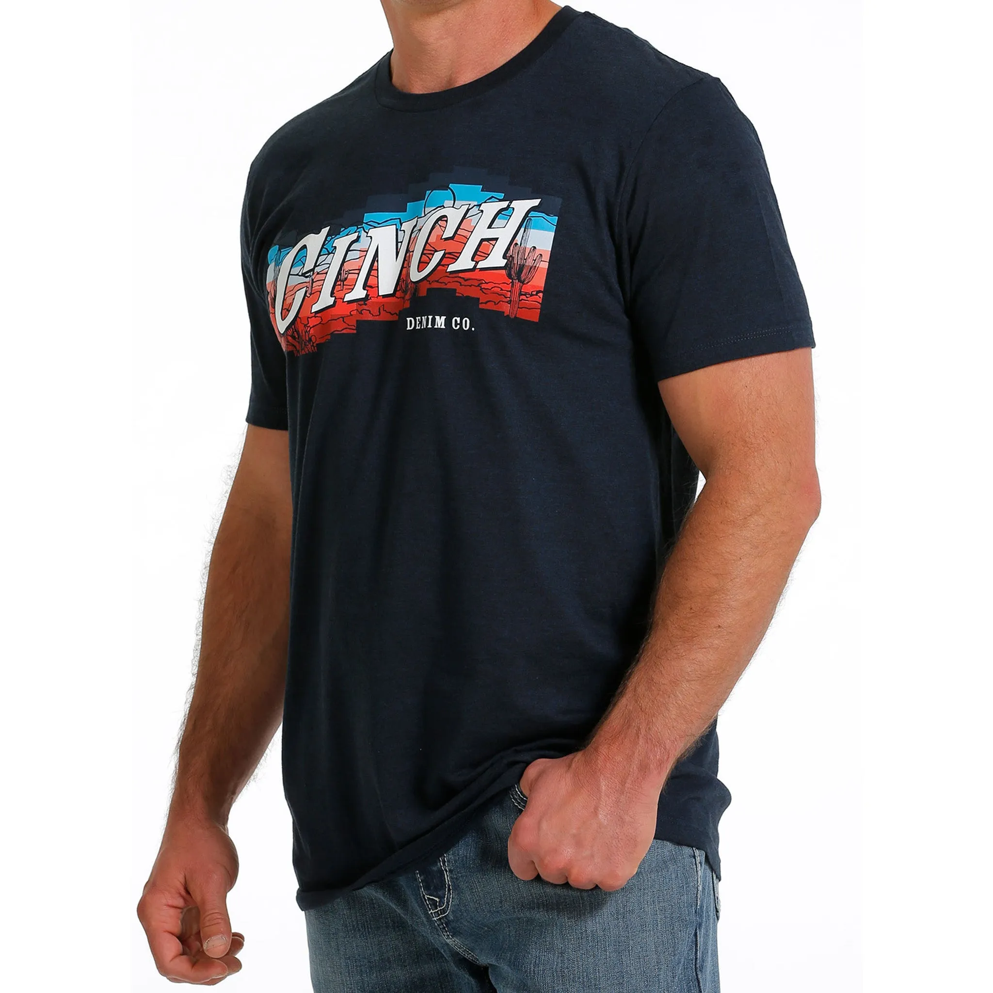 Cinch Men's Heather Navy Tee