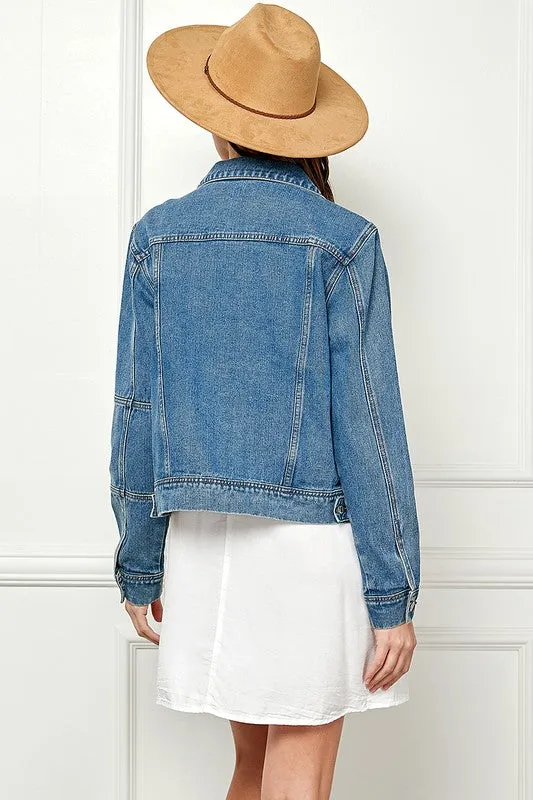 Classic Trucker Cropped Denim Jacket | FINAL SALE