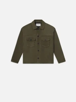 Clean Suede Jacket -- Dark Olive