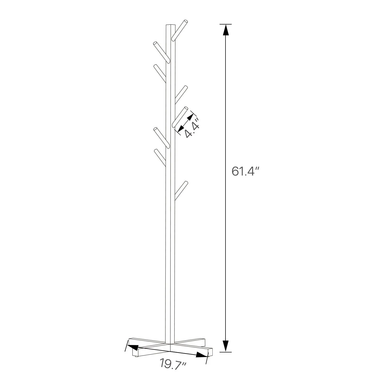 Coat Tree Stand - Cross Base