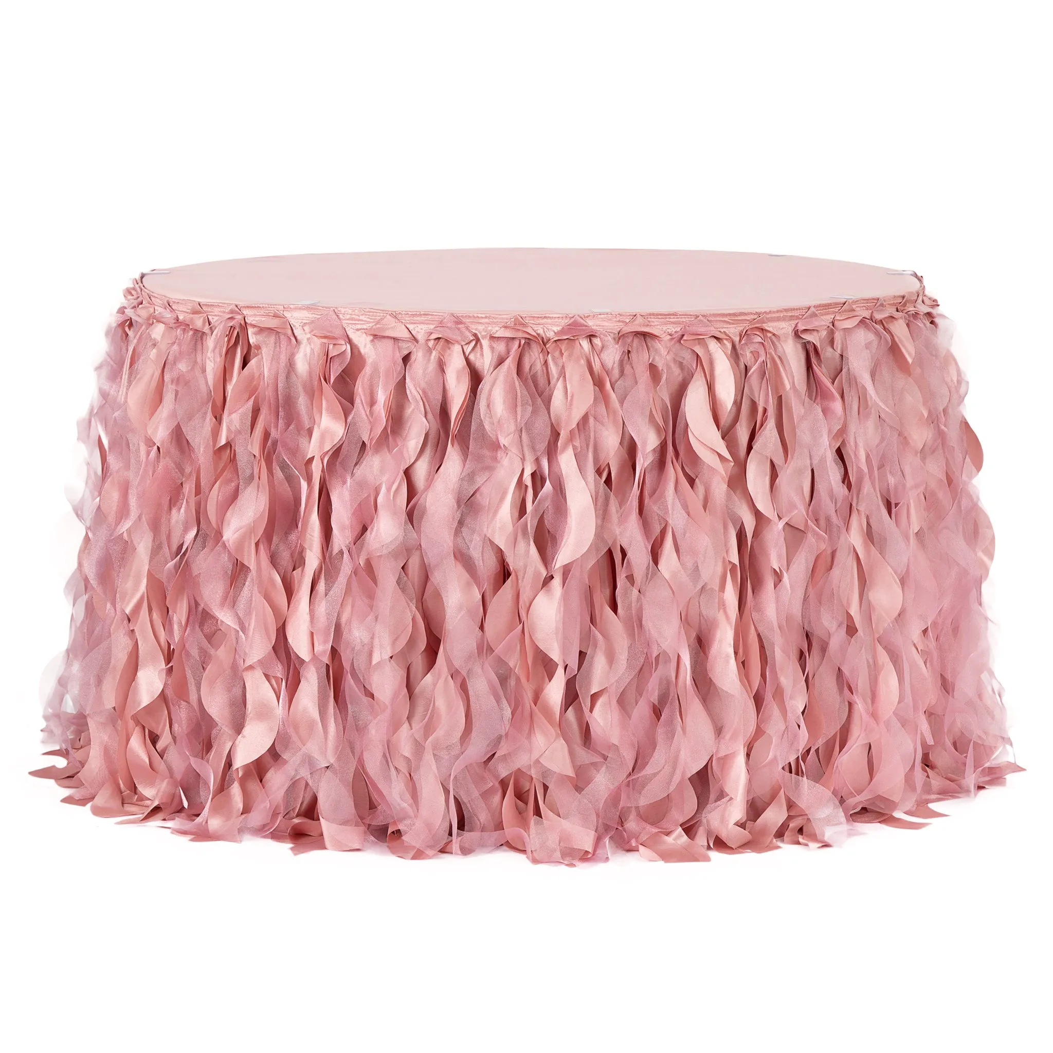 Curly Willow 17ft Table Skirt - Dusty Rose/Mauve