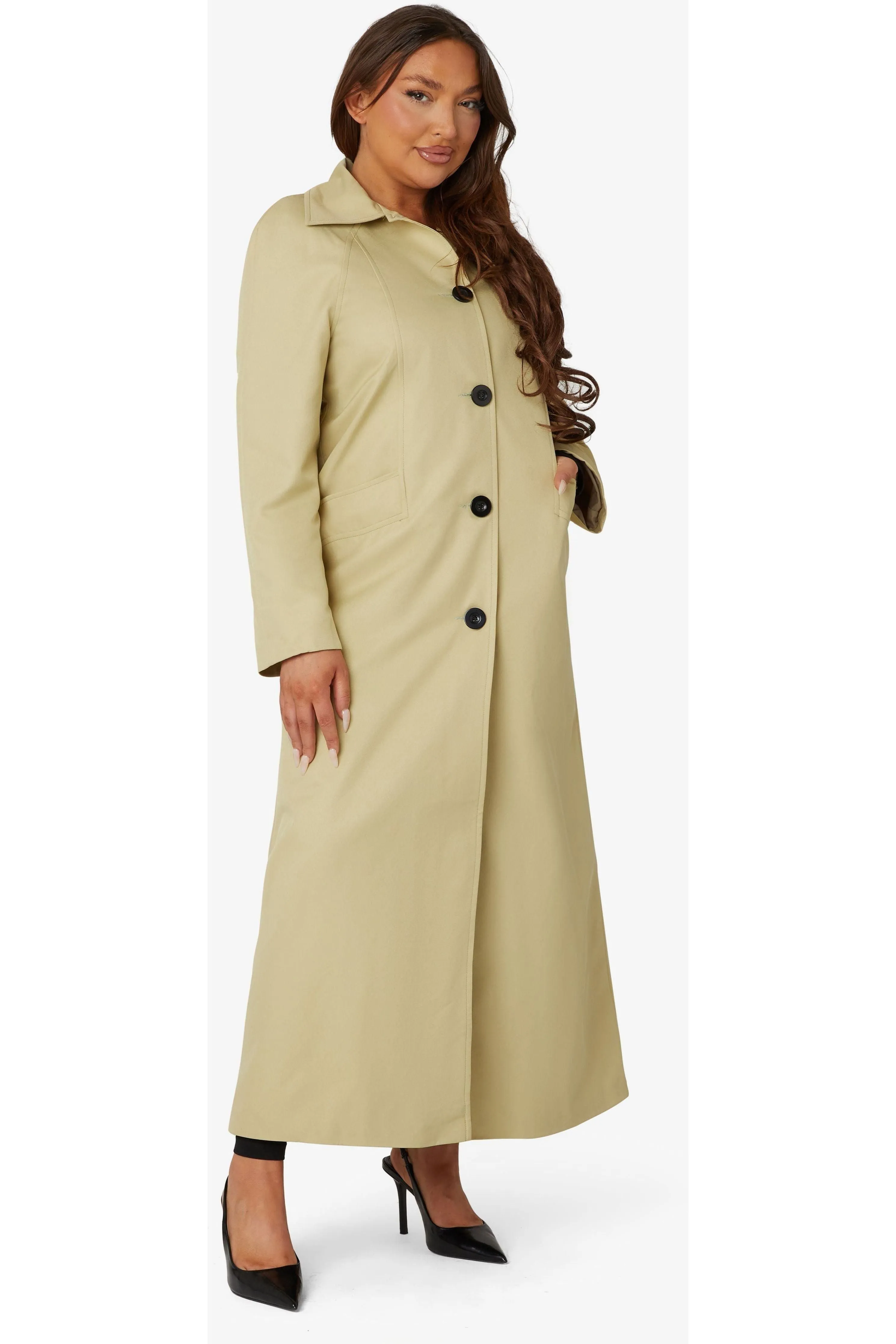 De La Creme Fashions Spring Summer Single Breasted Longline Collared Coat