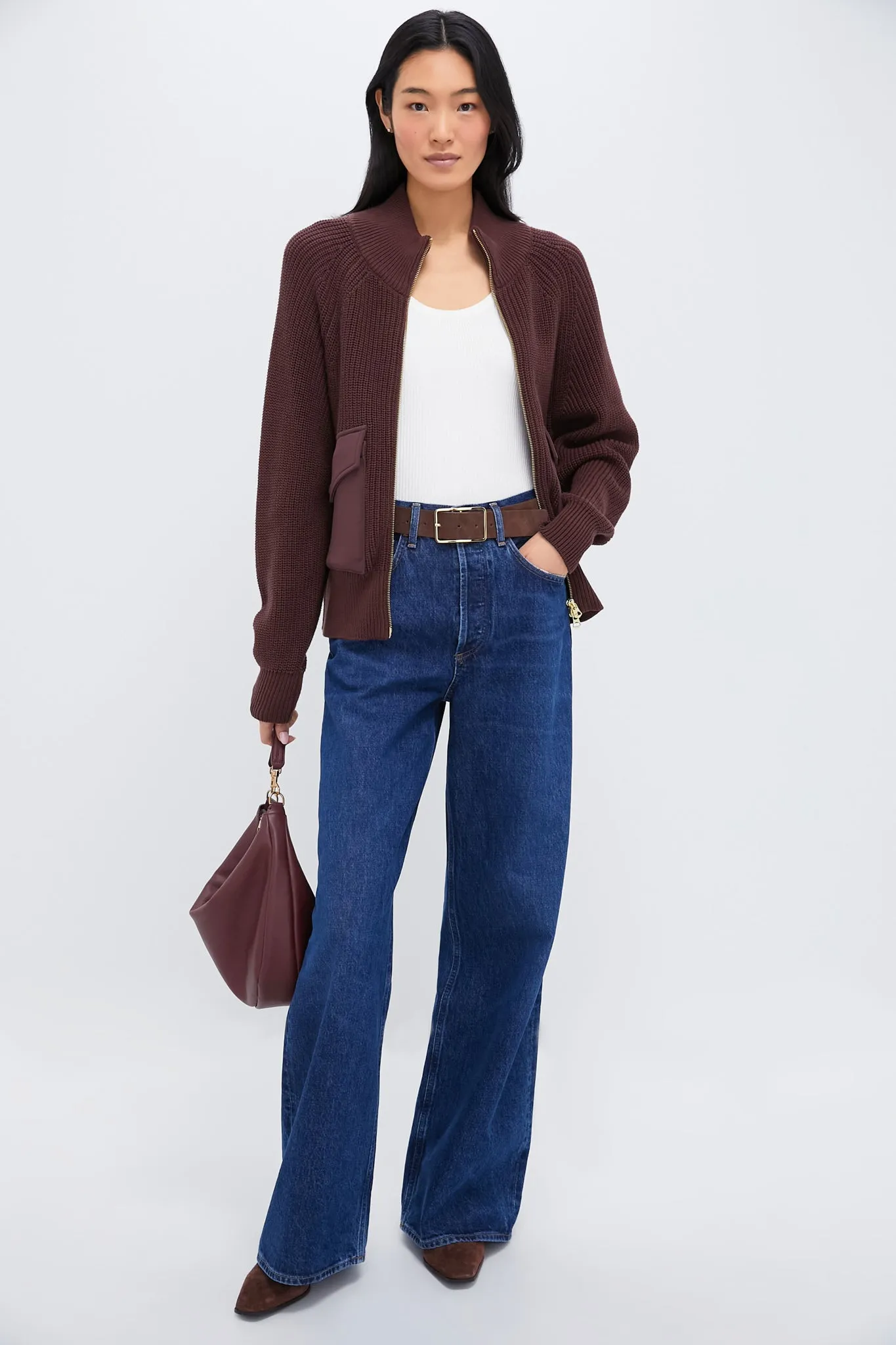 Deep Mahogany Tessa Knit Jacket