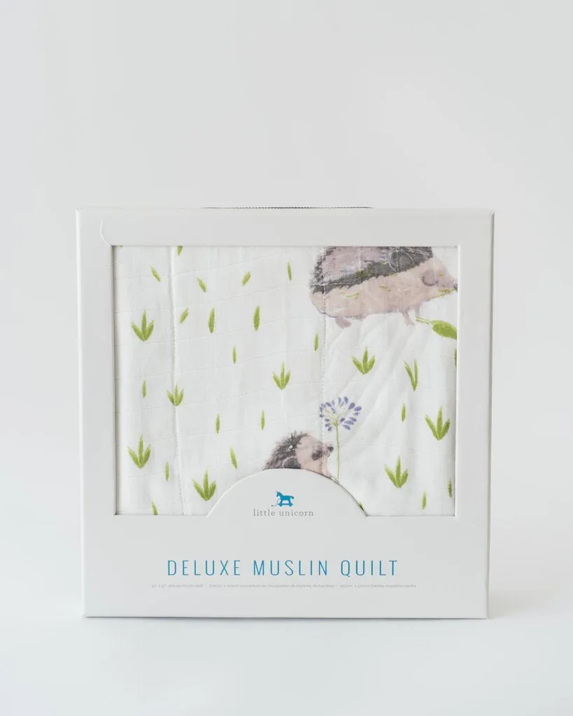 Deluxe Muslin Quilt- Hedgehog