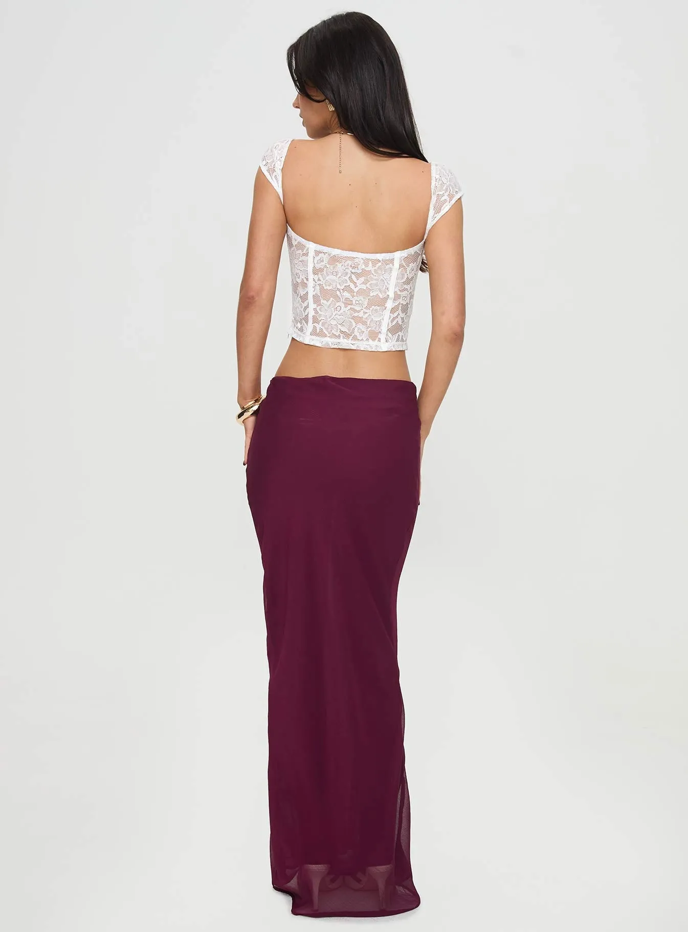 Devon Maxi Skirt Burgundy