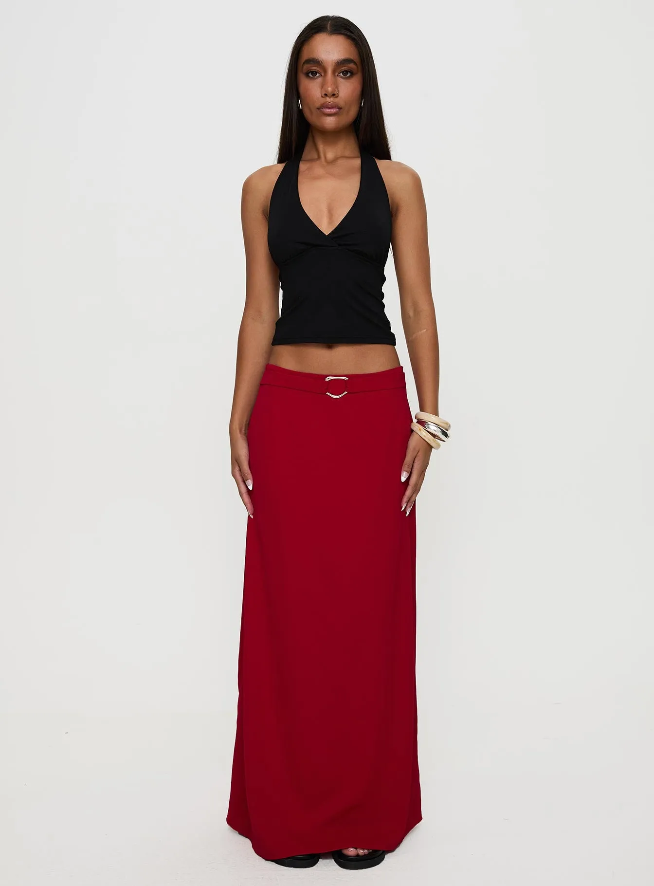 Devoted Maxi Skirt Red