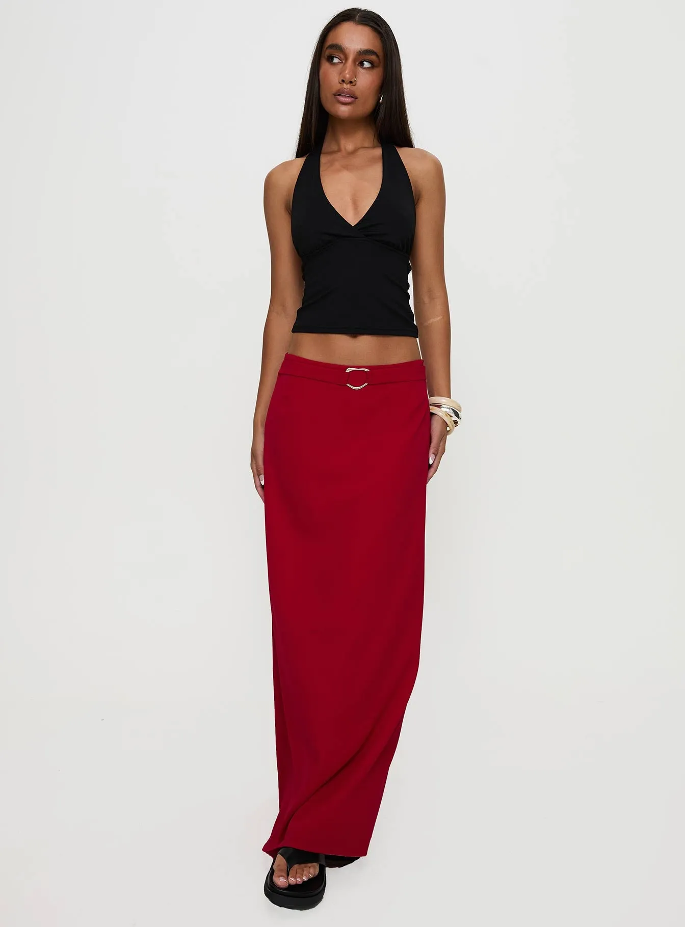 Devoted Maxi Skirt Red