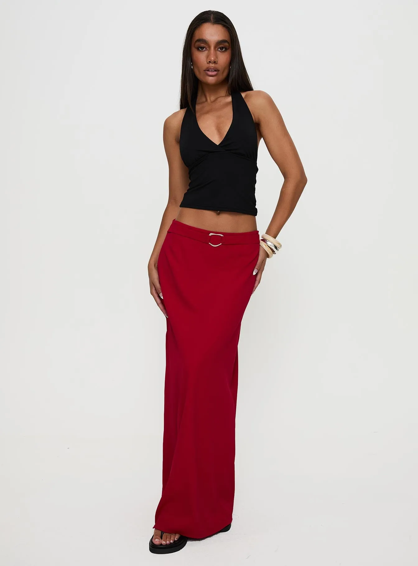 Devoted Maxi Skirt Red