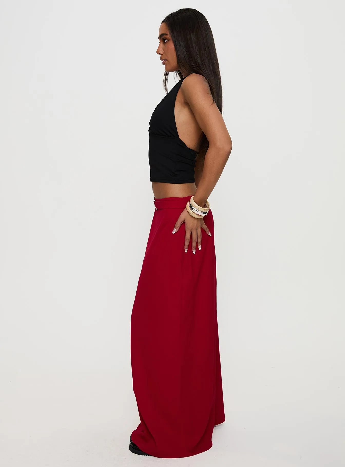 Devoted Maxi Skirt Red