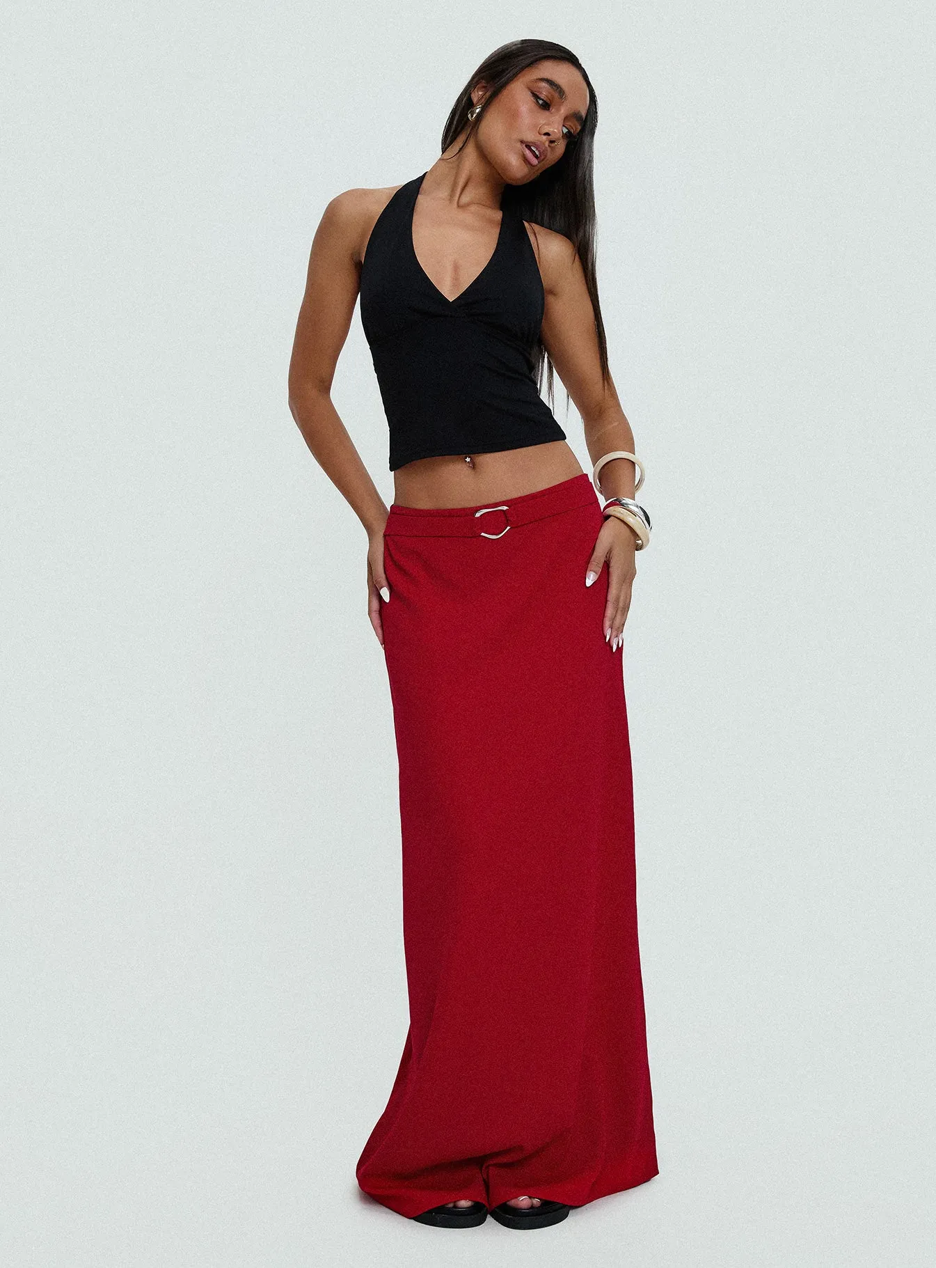 Devoted Maxi Skirt Red