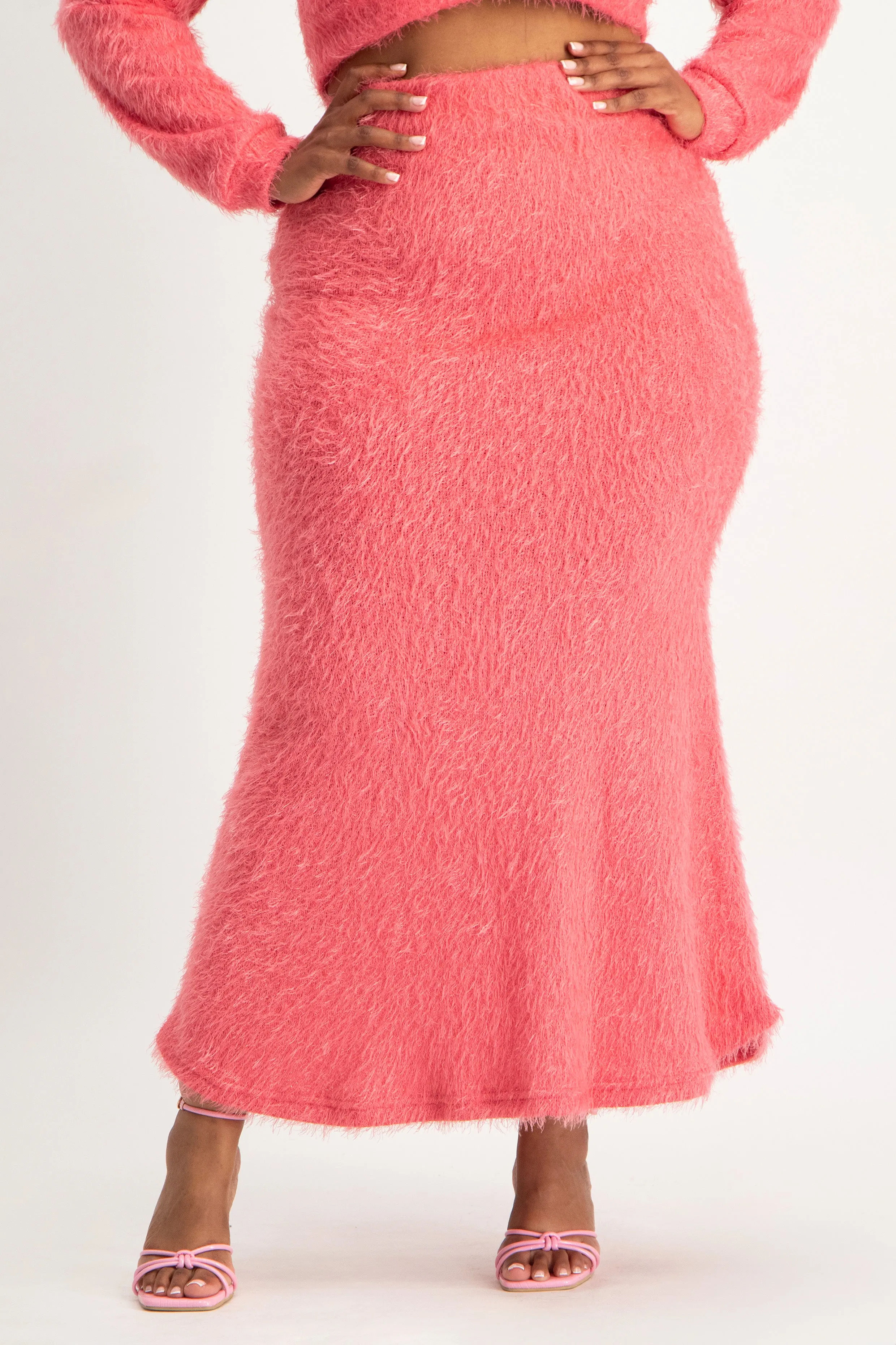 Fluffy Knit Maxi Skirt