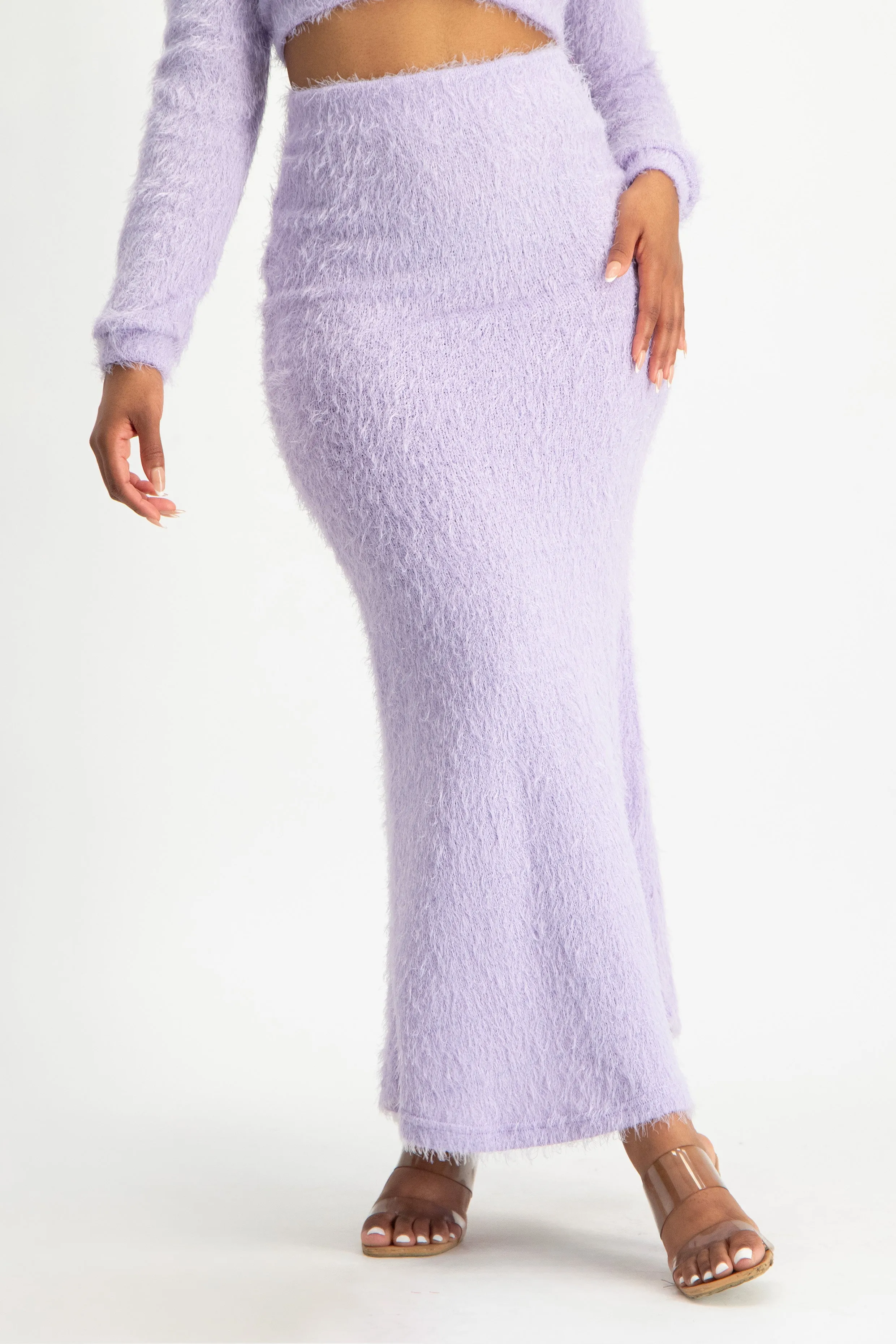 Fluffy Knit Maxi Skirt