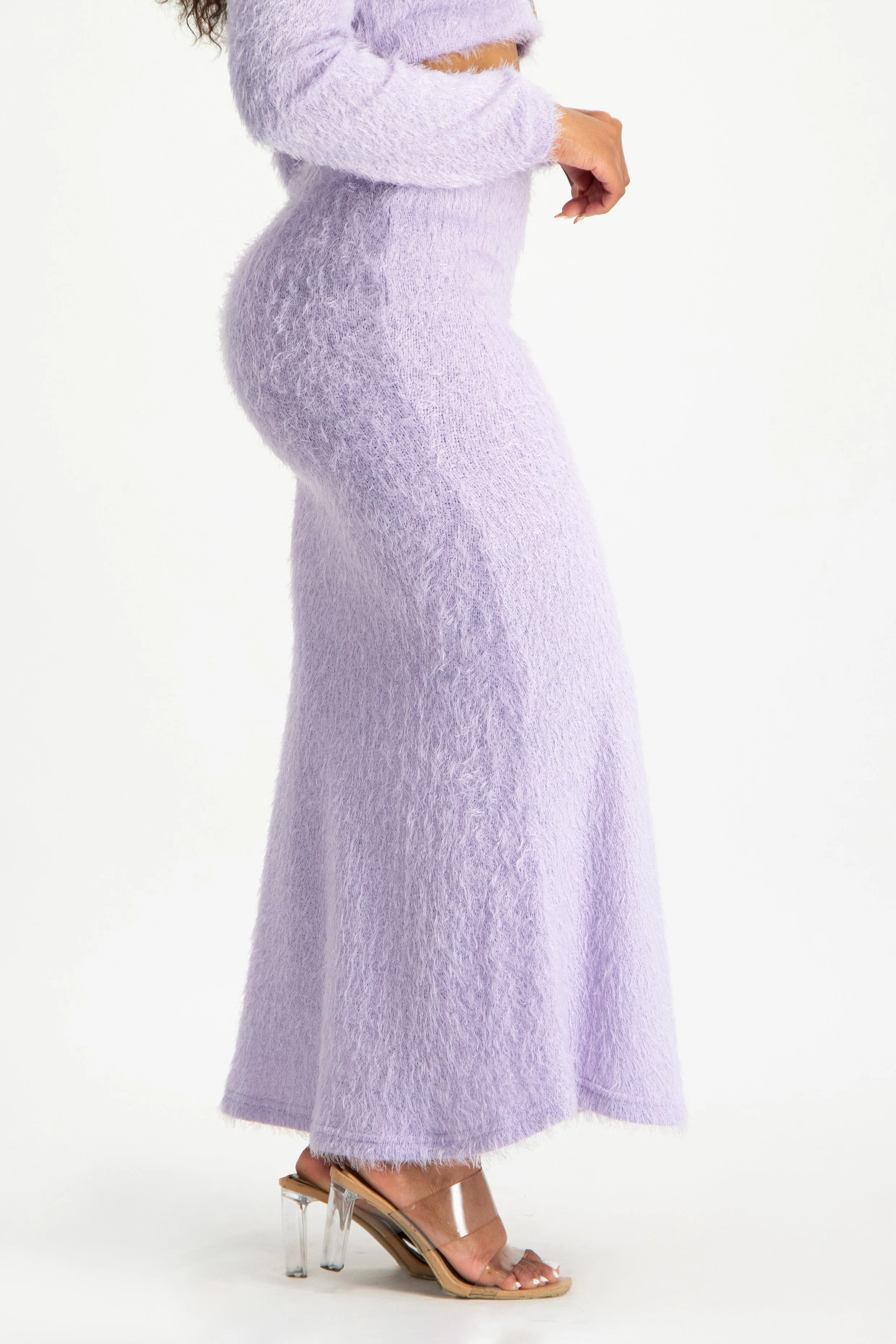 Fluffy Knit Maxi Skirt