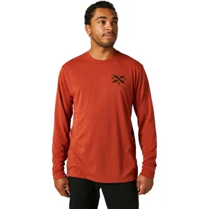 Fox Racing  Mens Red Clay Calibrated Tech Tee T-Shirt Long Sleeve Crewneck Cotton