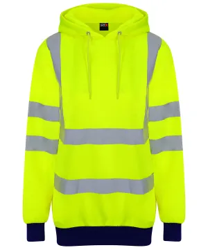 High visibility hoodie | HV Yellow/Navy