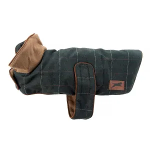 House of Paws Dark Tweed Dog Coat - Green