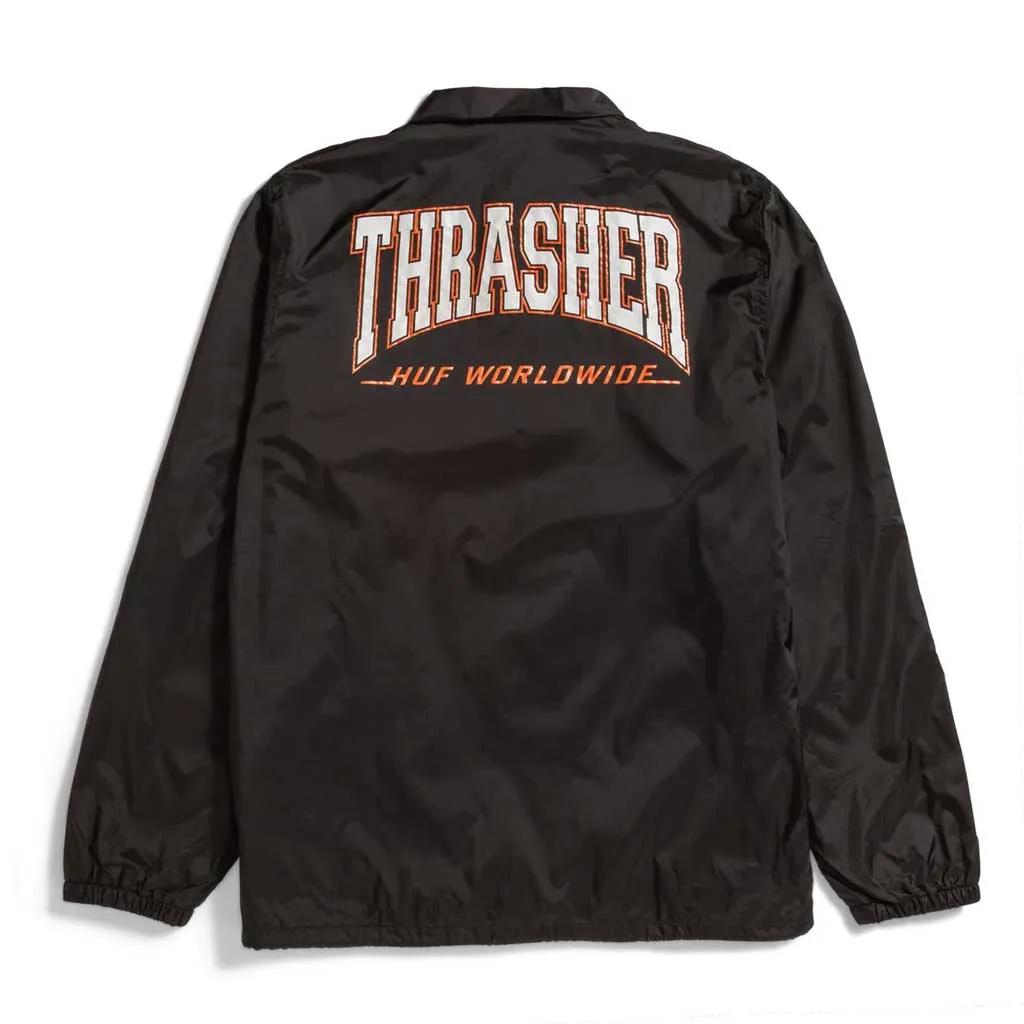 Huf x Thrasher Split Coaches Jacket - Black