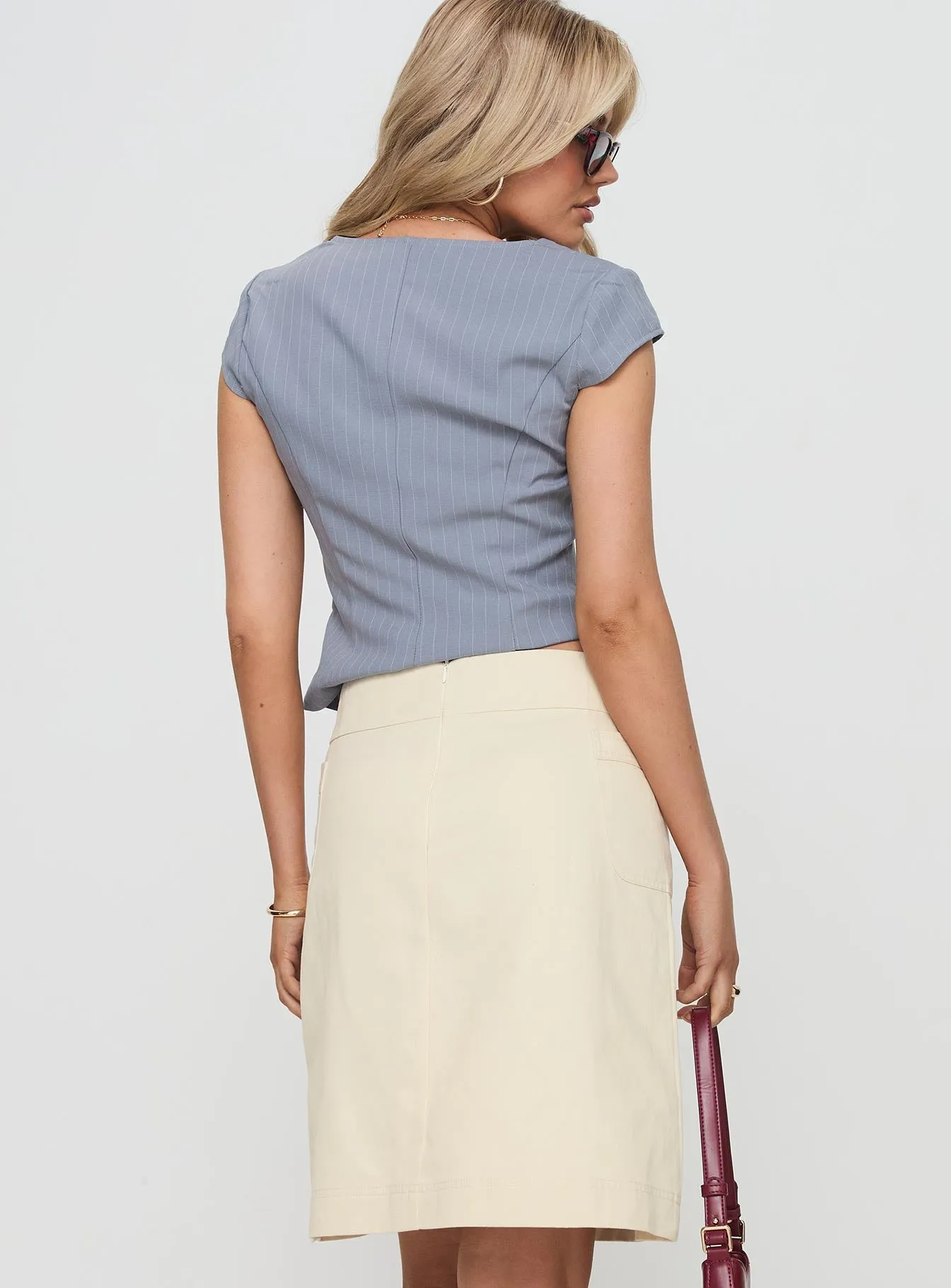 Jillian Midi Skirt Cream