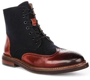 Justinreess England Clifford In Navy Brown For Men