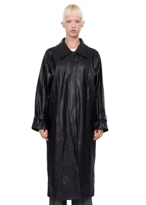 Klint Studio Faux Leather Trench Coat in Black