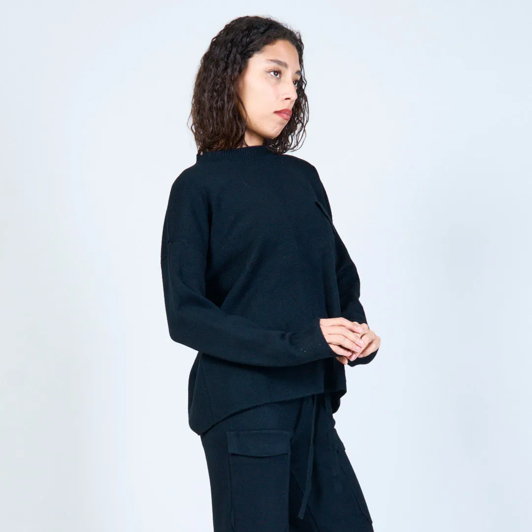 Knit set with utility-inspired pockets wholesale