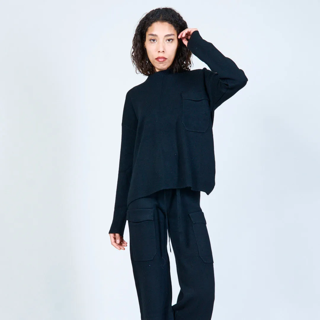 Knit set with utility-inspired pockets wholesale