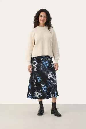 Laurina Skirt - Dk. Navy Blurred Flower