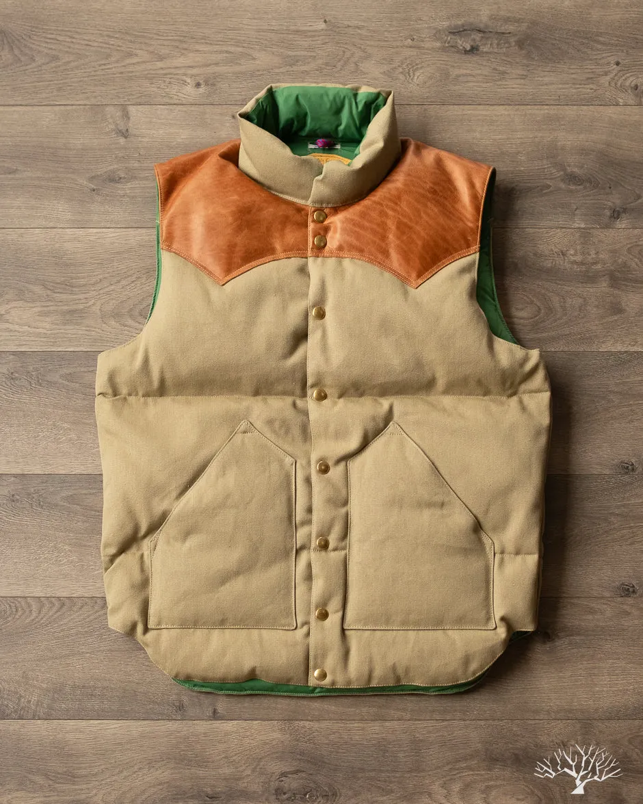 Lot 2223 - Rocky Mountain x Warehouse Canvas Down Vest - Beige