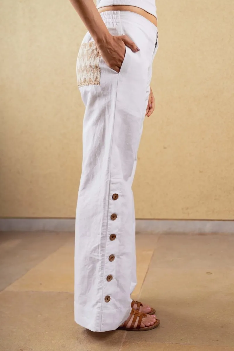 Marigold Pants - White - Hemp Tencel