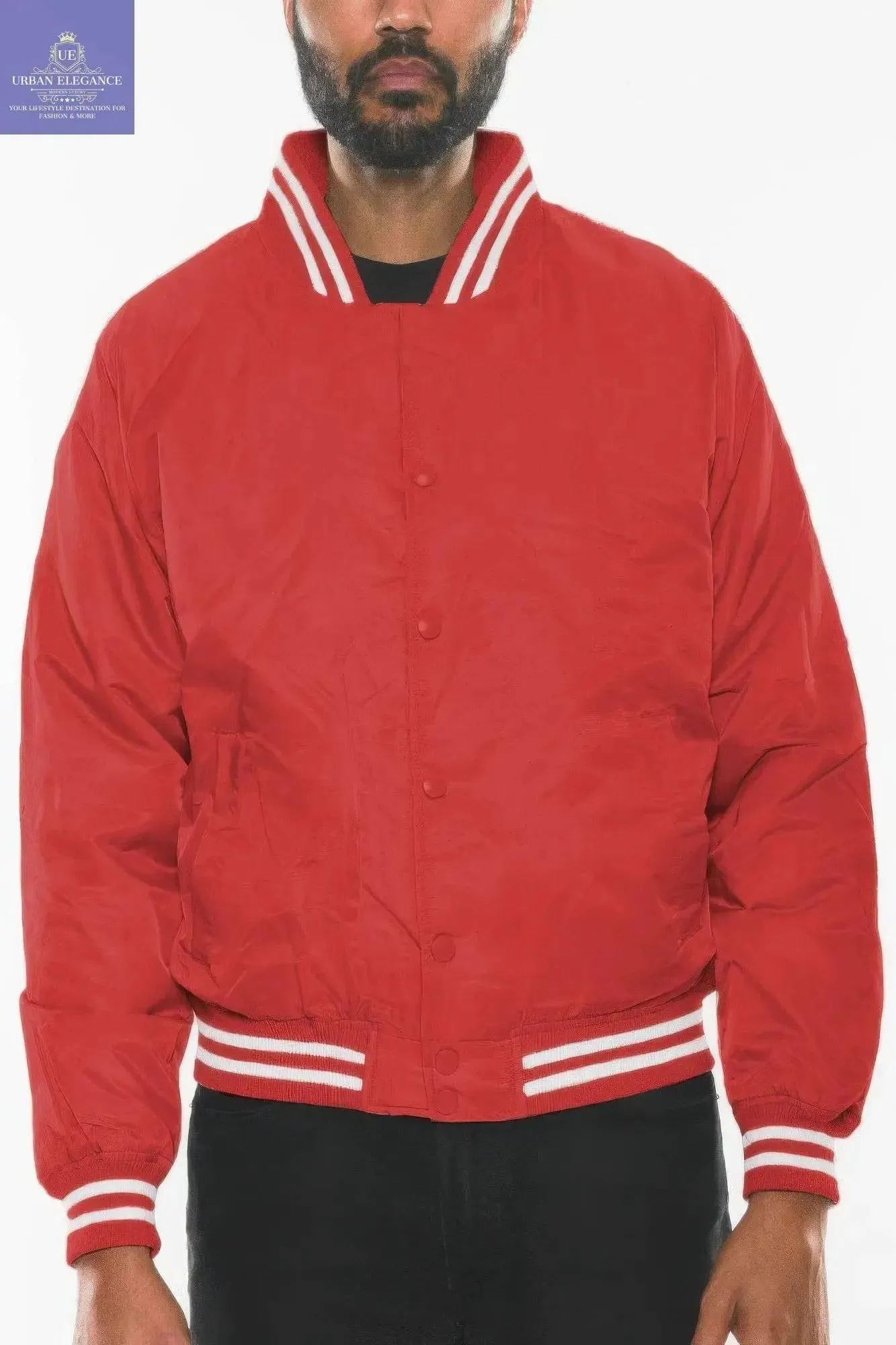 Men's Casual Varsity Windbreaker Bomber Jacket