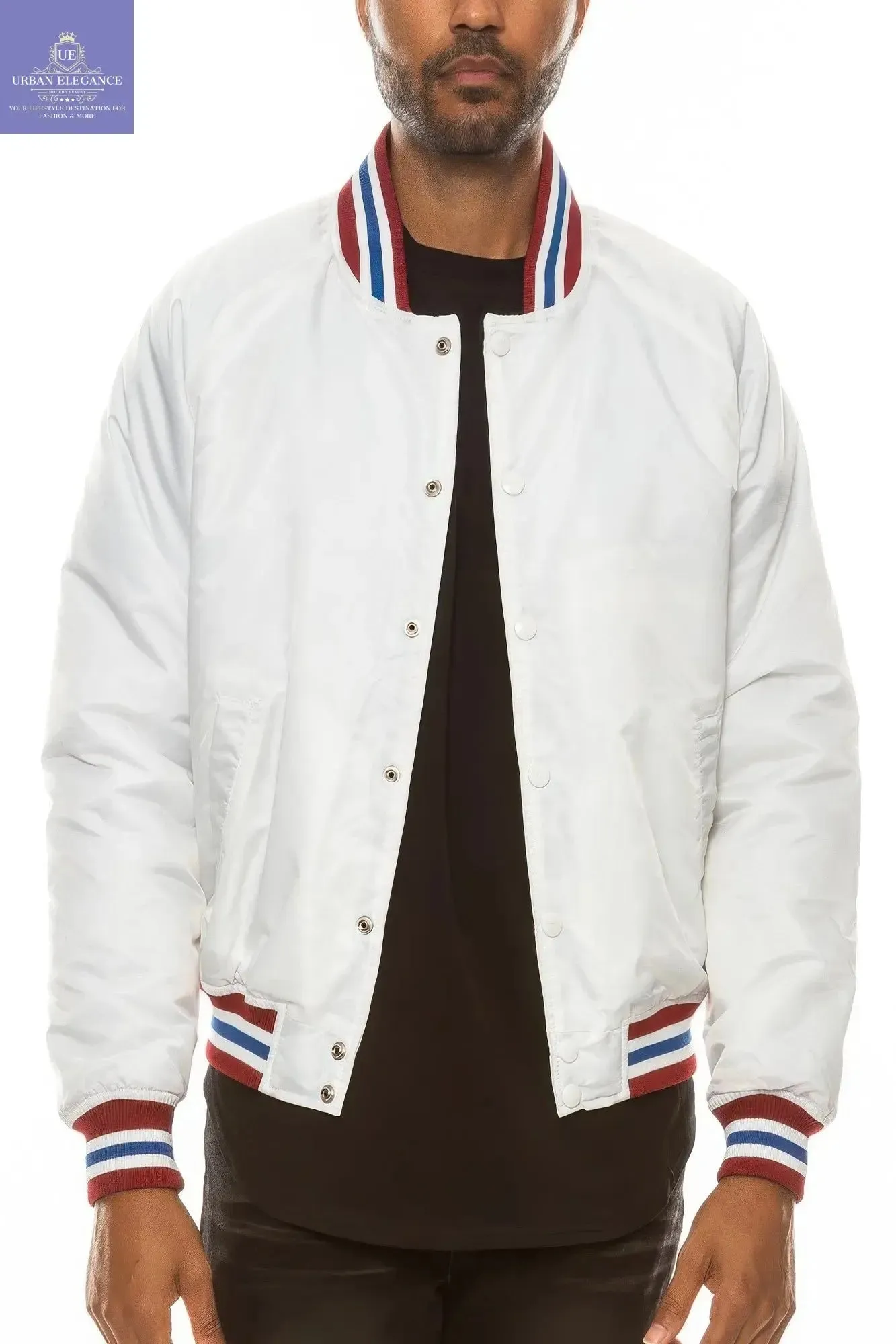 Men's Casual Varsity Windbreaker Bomber Jacket