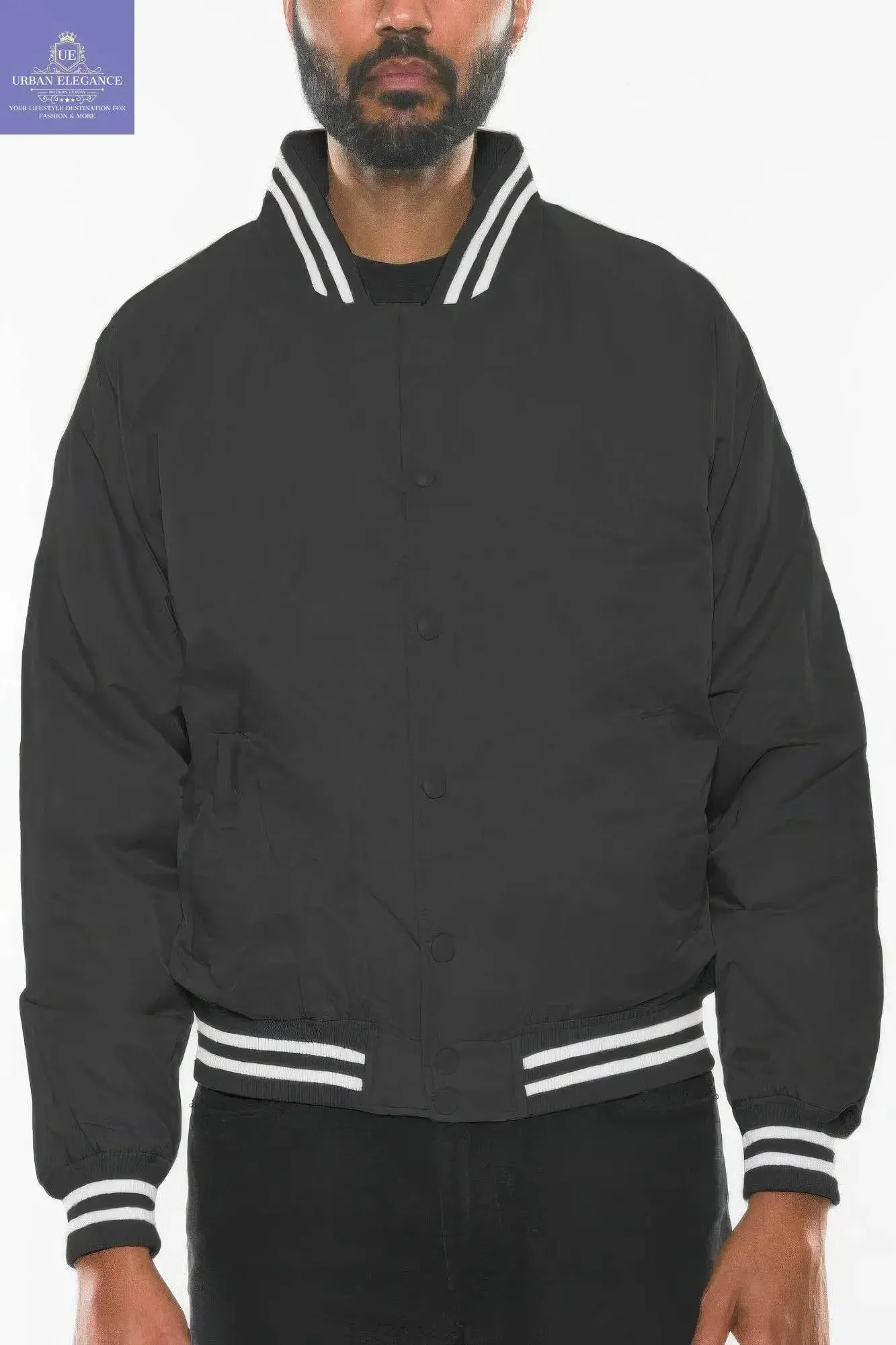 Men's Casual Varsity Windbreaker Bomber Jacket