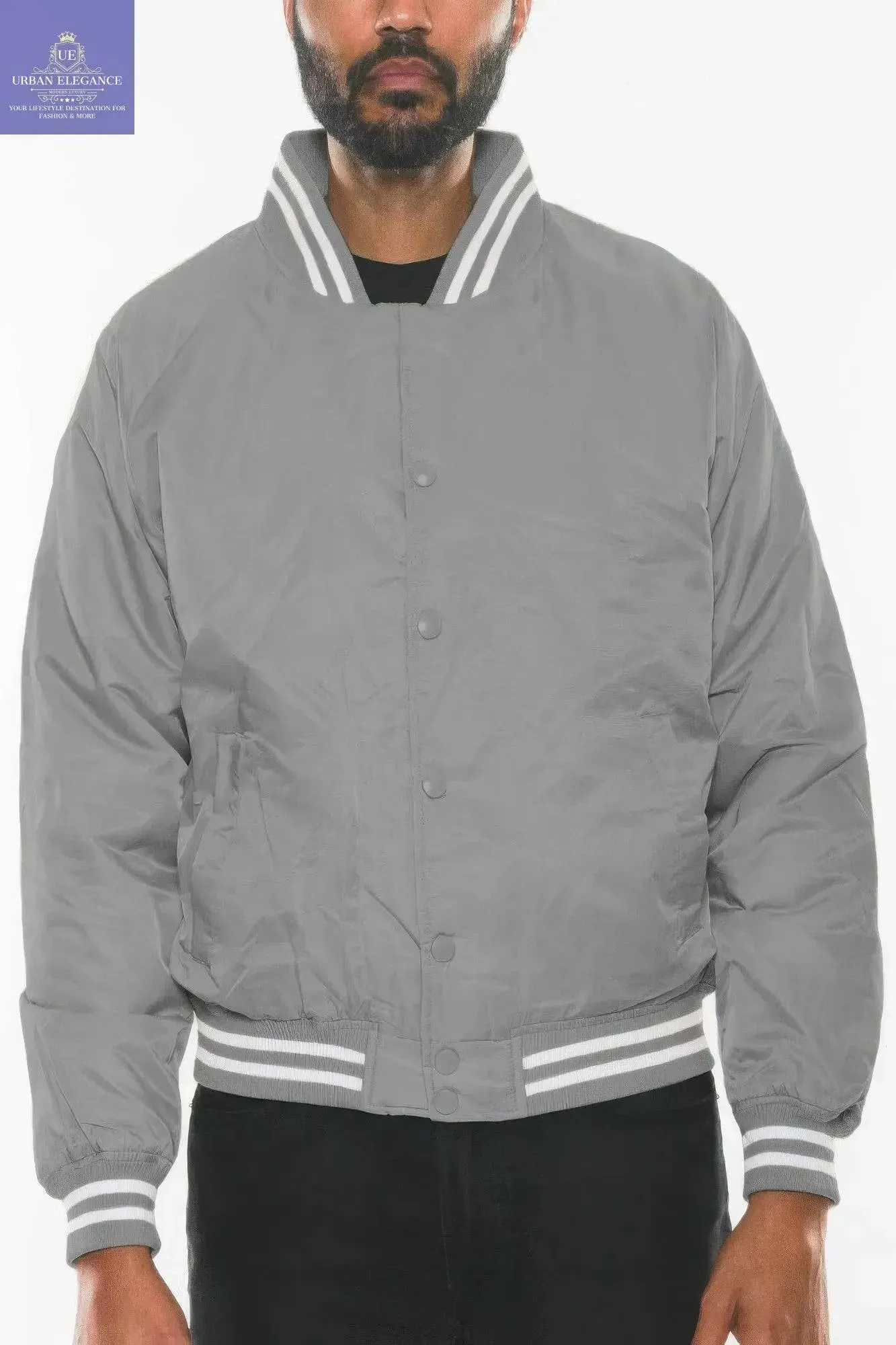 Men's Casual Varsity Windbreaker Bomber Jacket