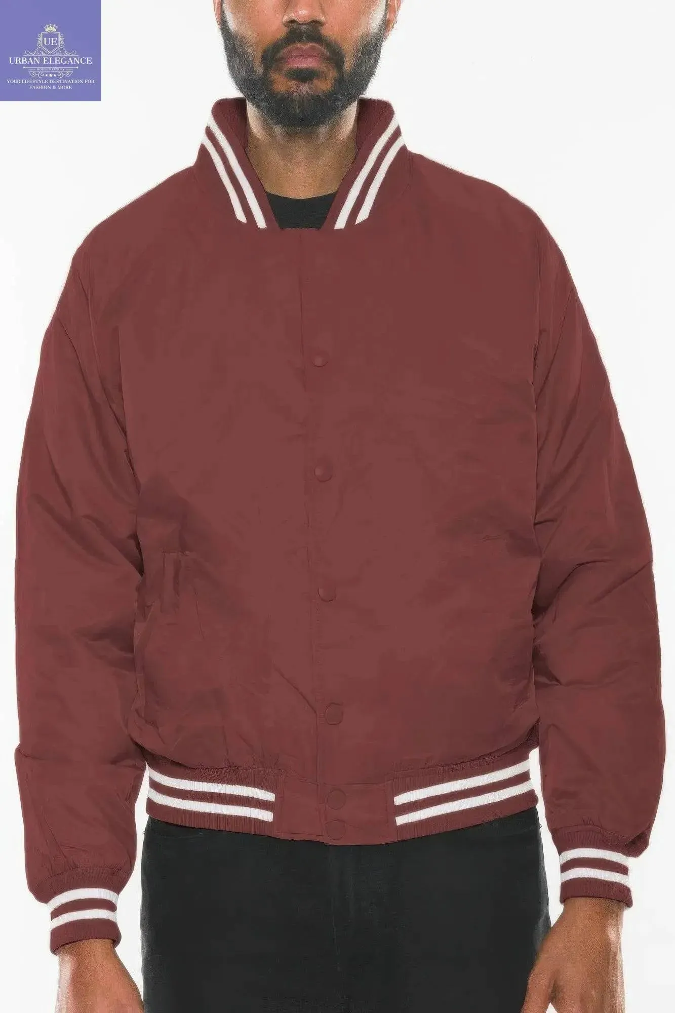 Men's Casual Varsity Windbreaker Bomber Jacket