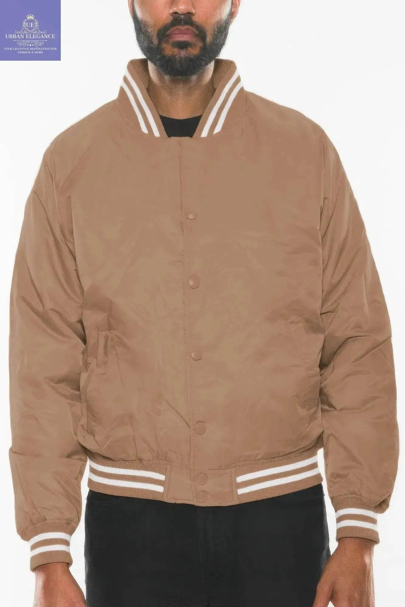 Men's Casual Varsity Windbreaker Bomber Jacket