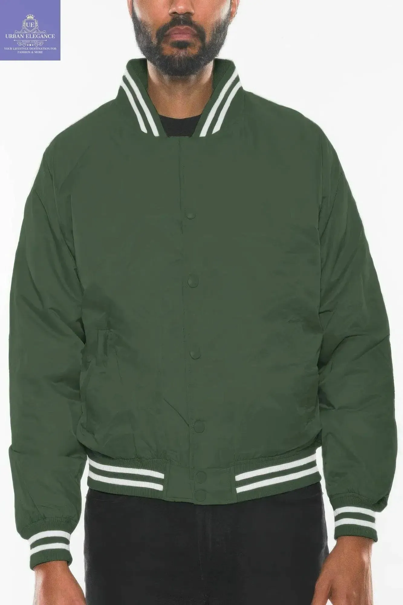 Men's Casual Varsity Windbreaker Bomber Jacket