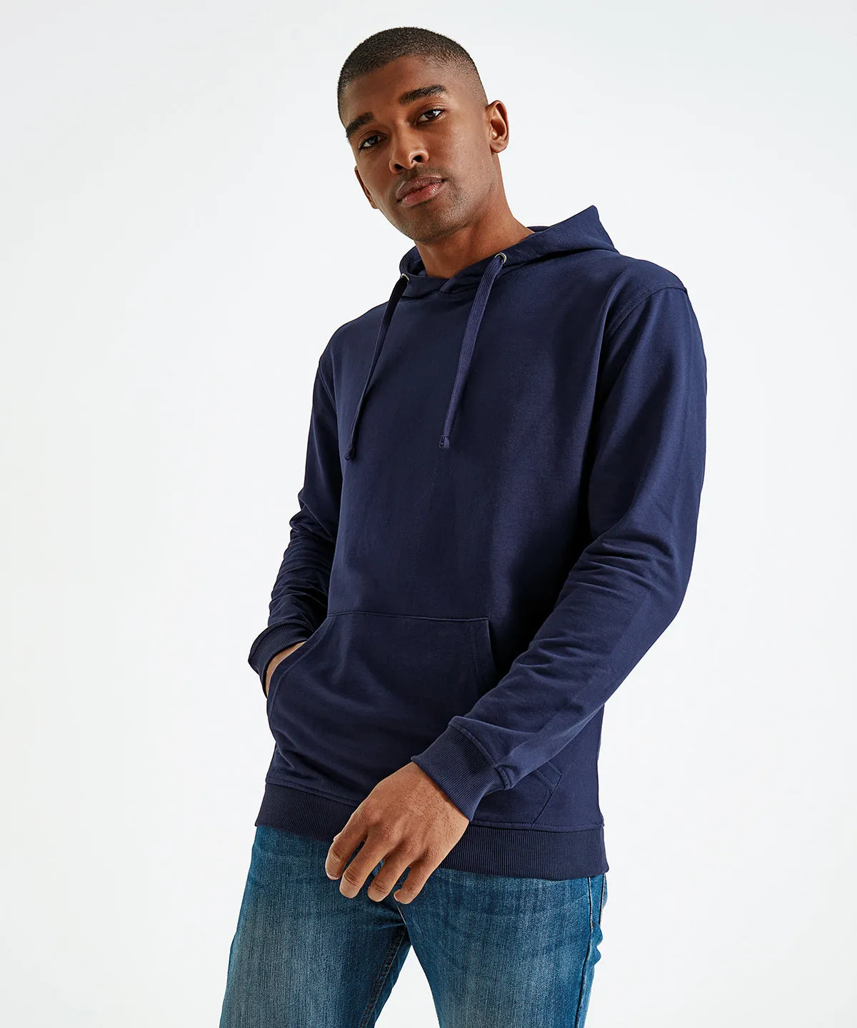 Mens coastal vintage wash loop back hoodie | Indigo