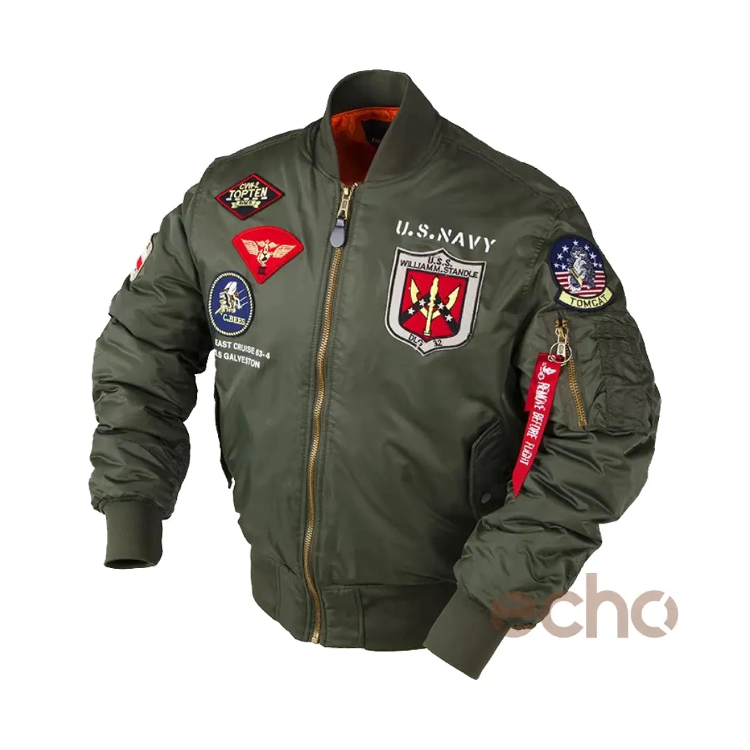 Men's MA-1 Aviator Military Pilot Thick Bomber Jacket