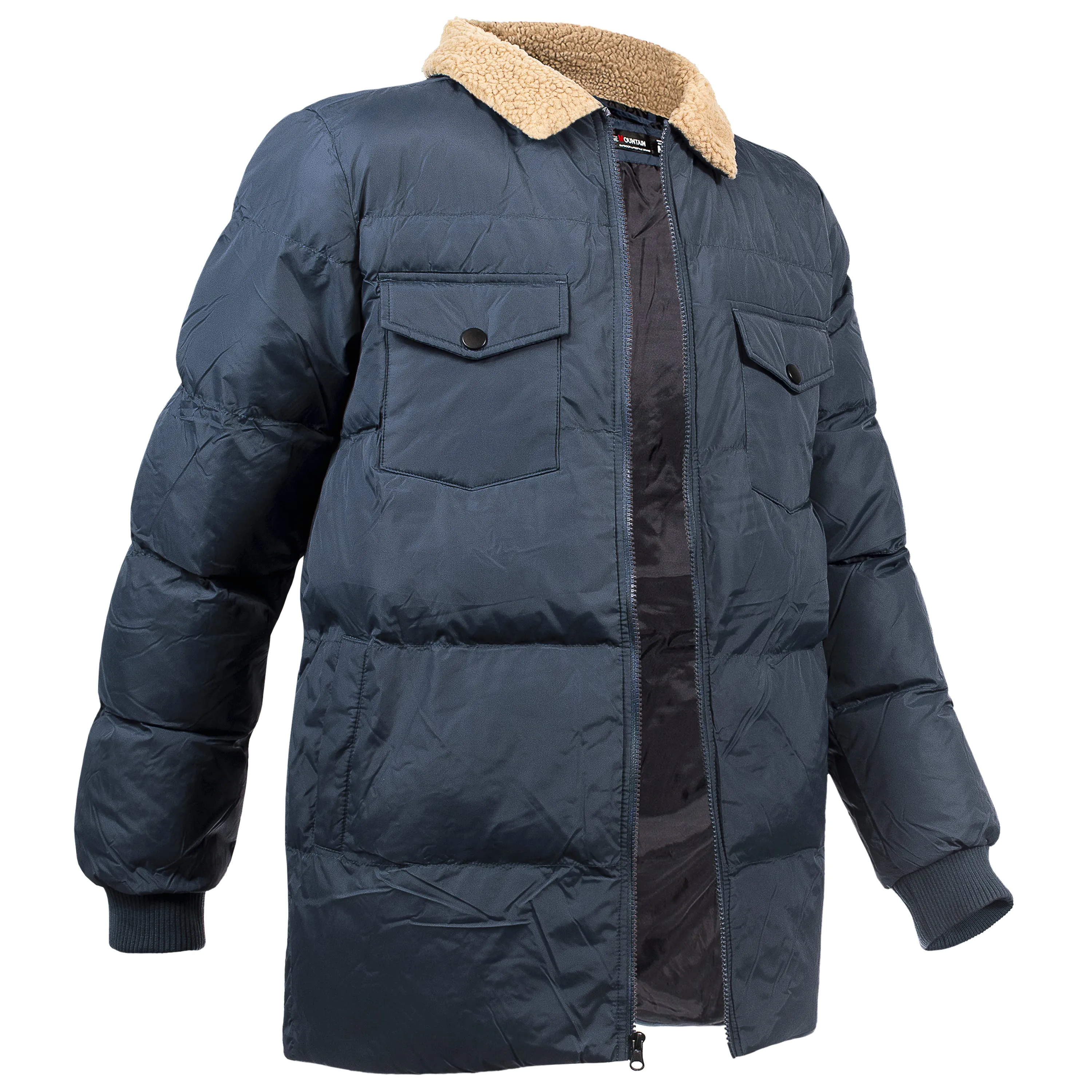 Men's Quilted Warm Winter Wholesale Coats in Charcoal in Assorted Sizes - Bulk Case of 12 Winter Jackets