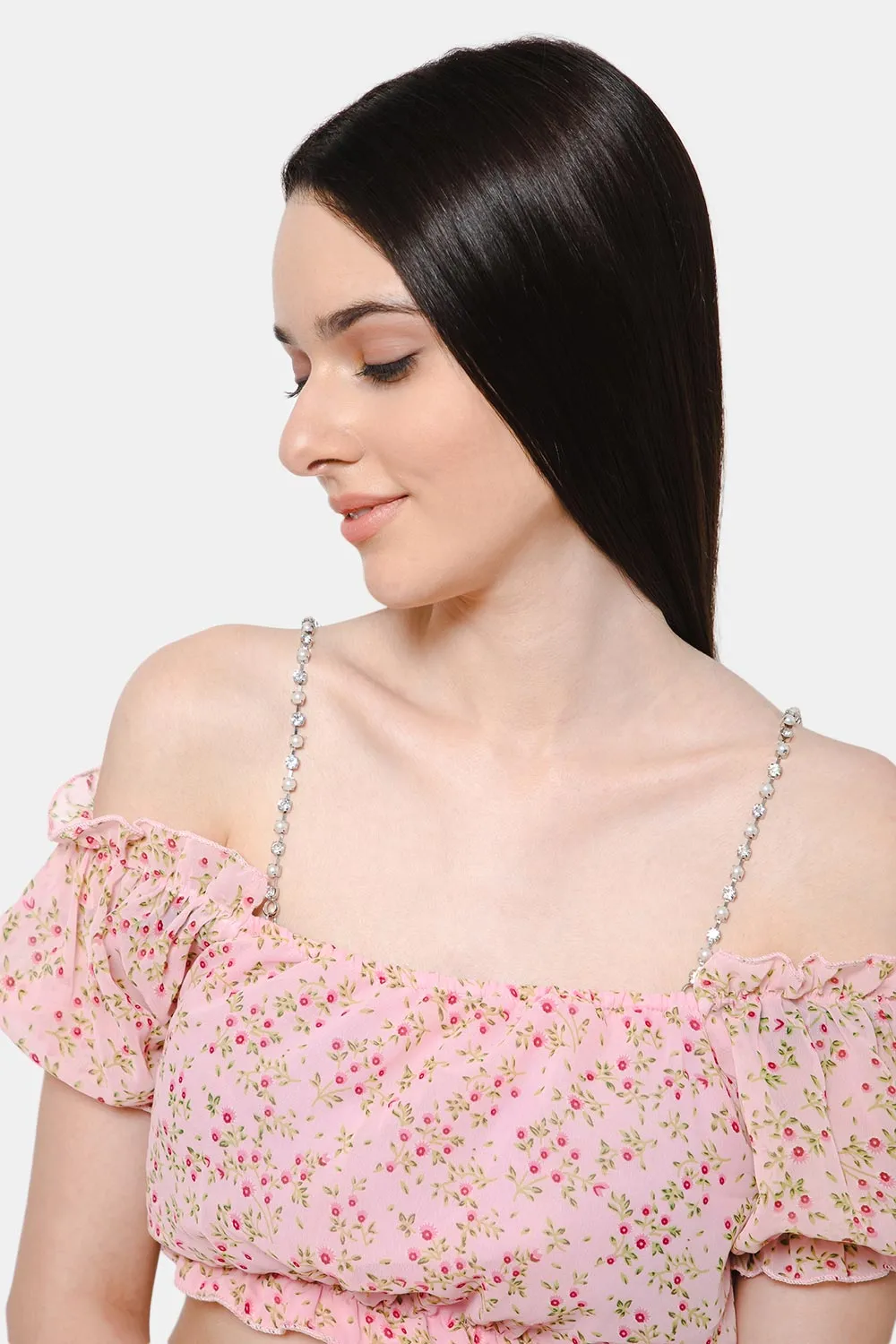 Naidu Hall Intimacy Pearl with Crystal Metal Detachable Bra Strap